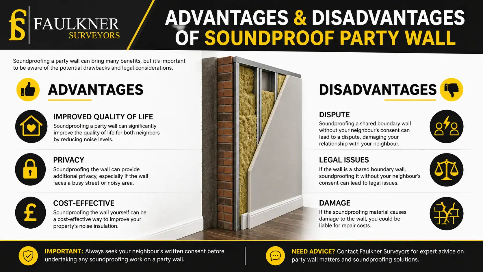 Can you soundproof a Party wall? 2 Advantages and Disadvantages of Soundproof Party Wall Croydon